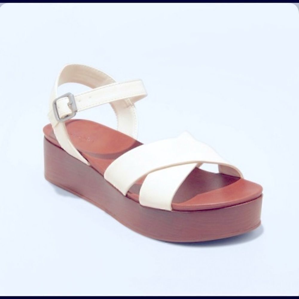 Universal Thread leather wood Bottom sandal -7